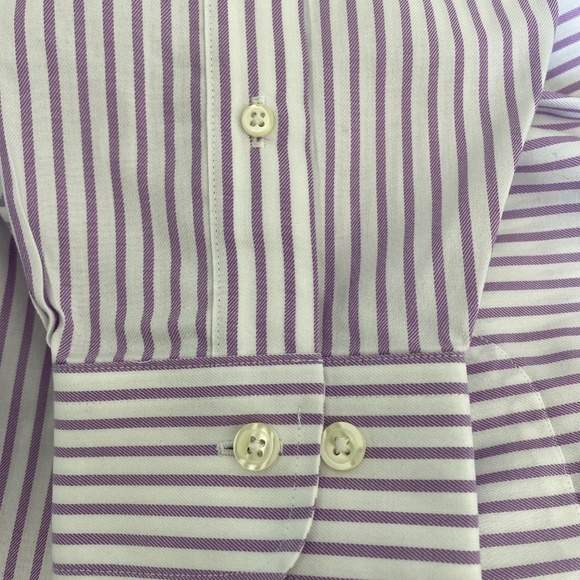 Brooks Brothers 346 Original Polo Long Sleeve Shirt Mauve & White Stripe Size M - Picture 4 of 8